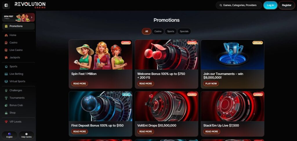 Revolution Casino Bonus